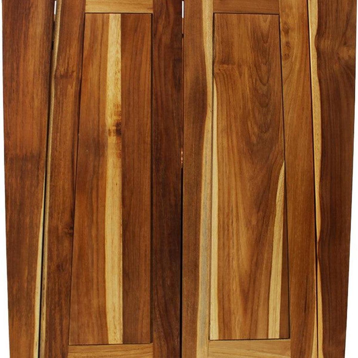 24" Light Brown Solid Wood Freestanding Double Door Bathroom Vanity