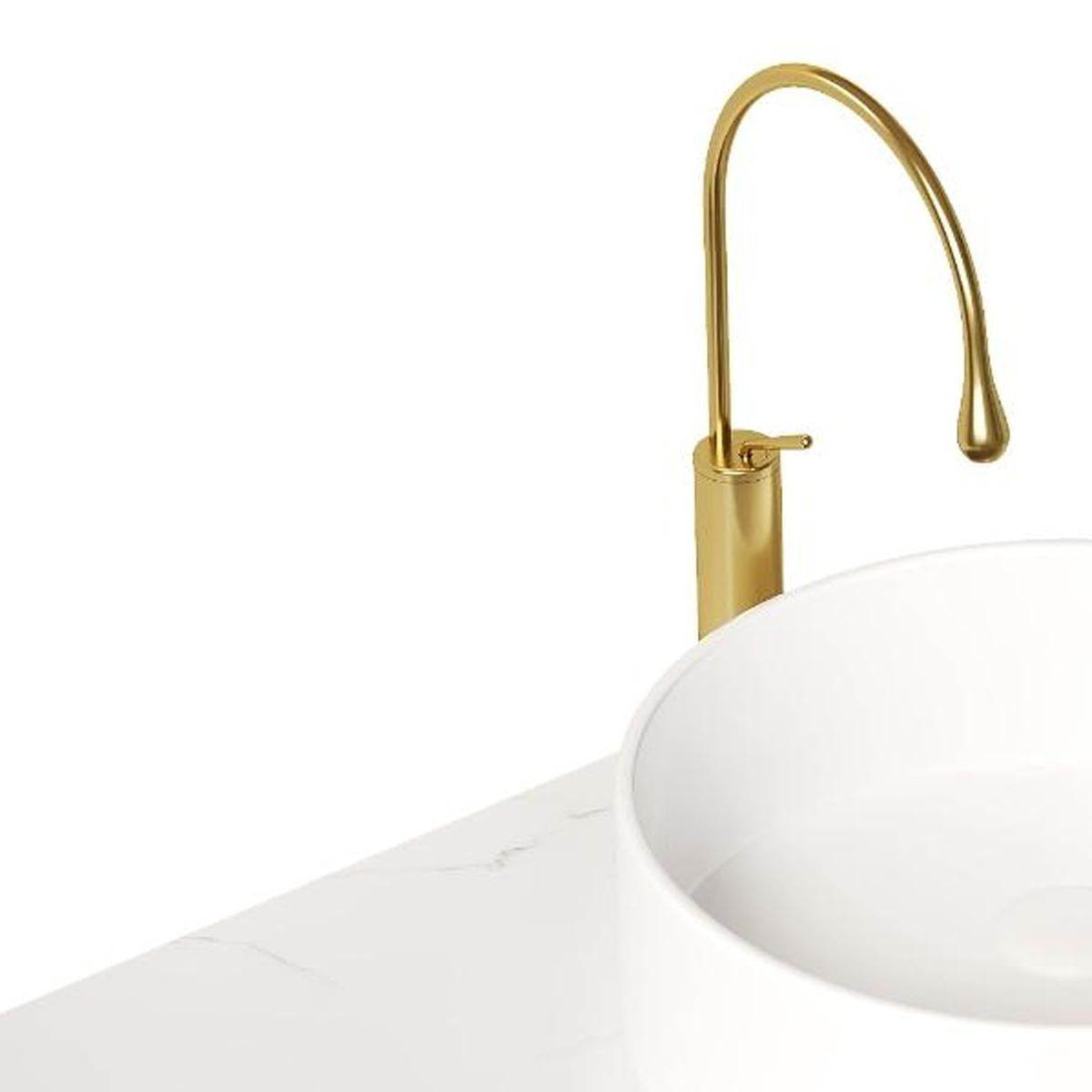 30" White Wood Floating Bathroom Vanity With Ceramic Sink