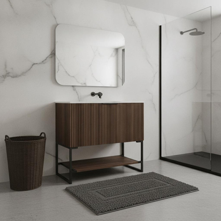 30" Brown Wood Bathroom Vanity