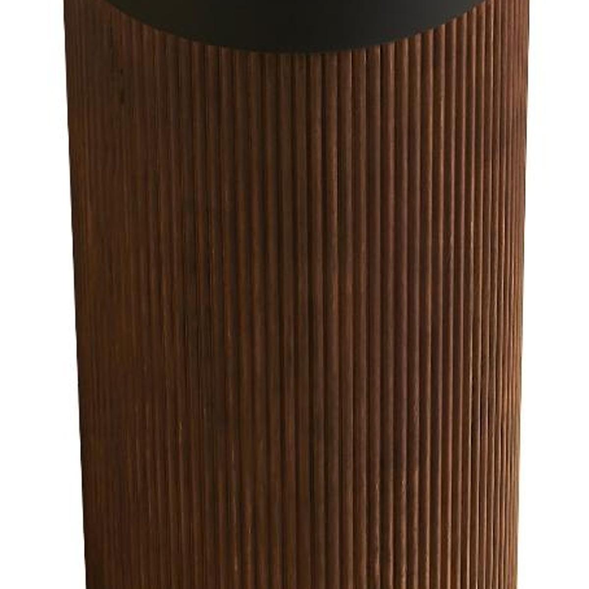 16" Brown Wood Floating Bathroom Vanity With Black Marble Sink