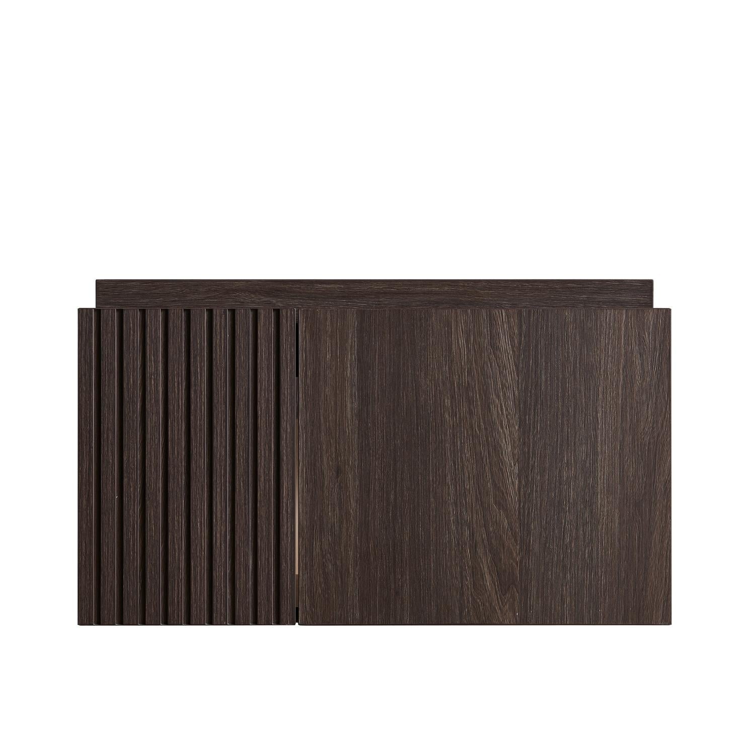 24" Brown Wood Floating Double Door Bathroom Vanity