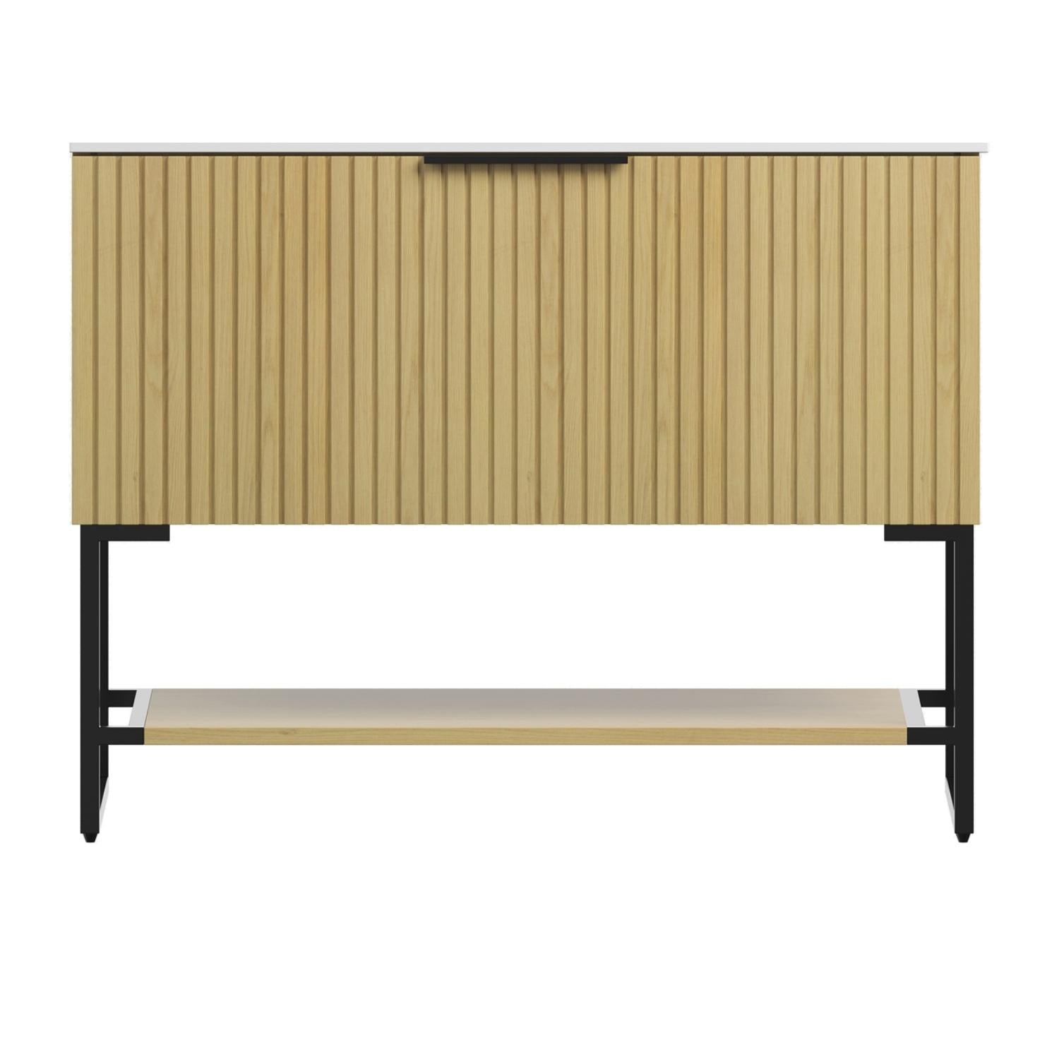 35" Brown Wood Bathroom Vanity