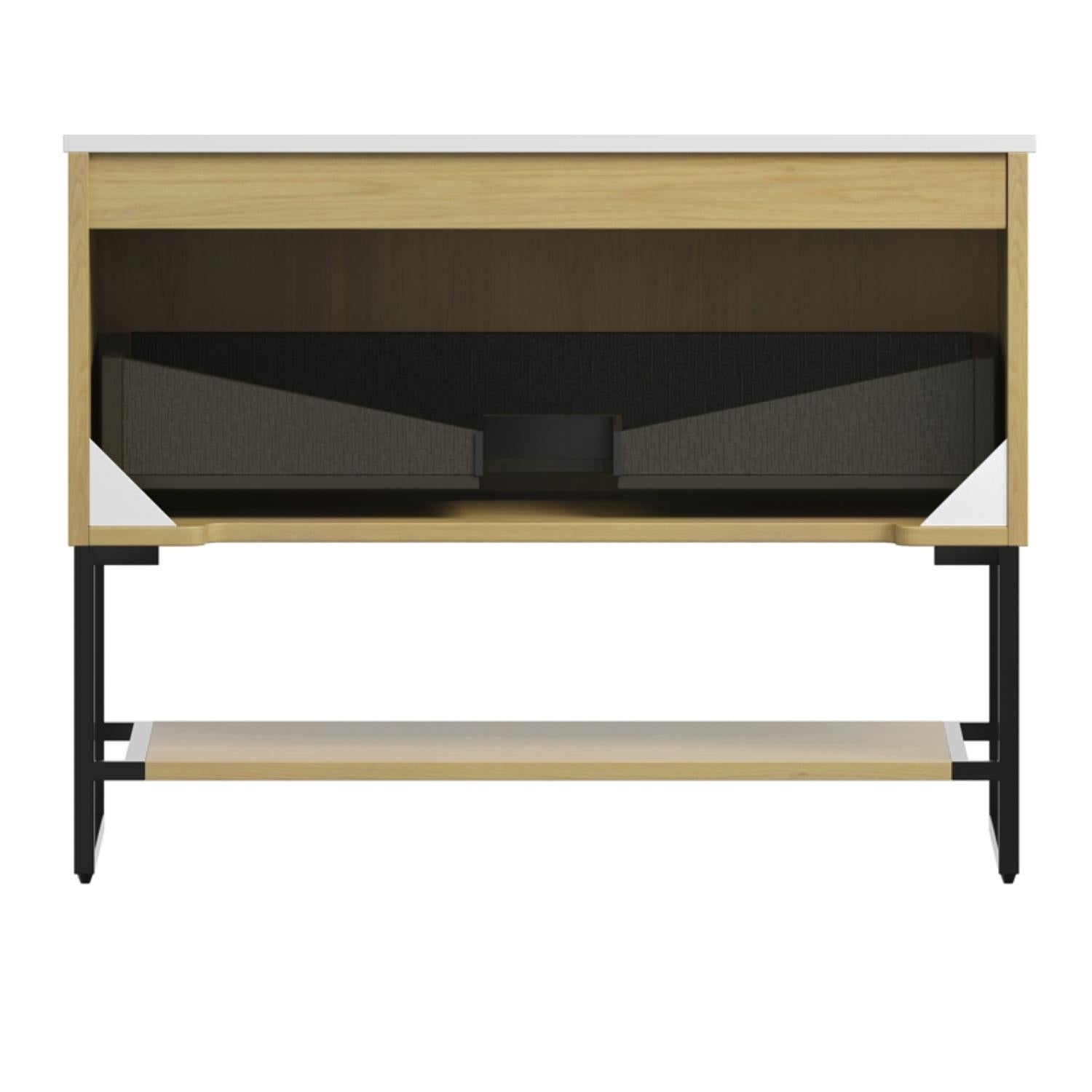 35" Brown Wood Bathroom Vanity