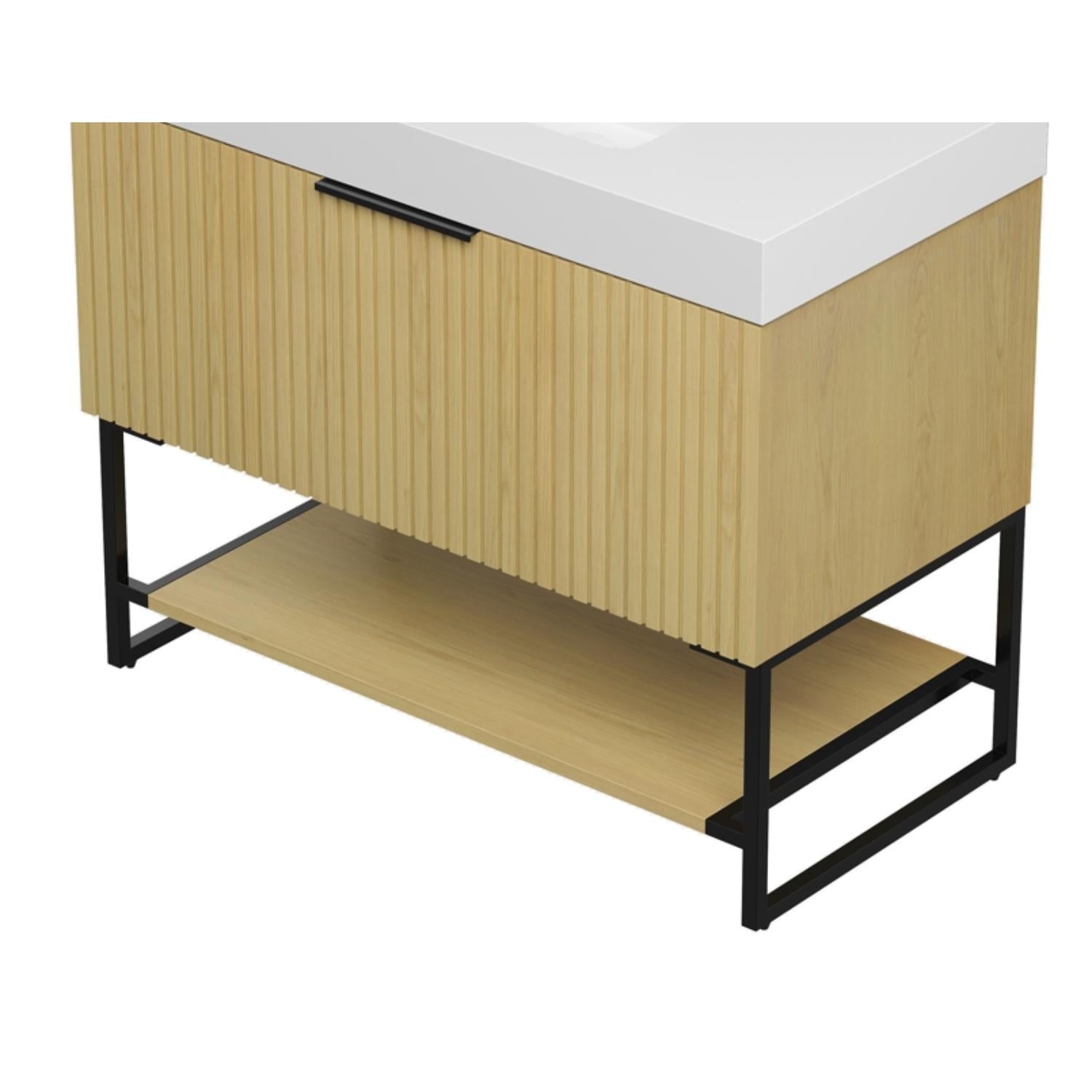 35" Brown Wood Bathroom Vanity