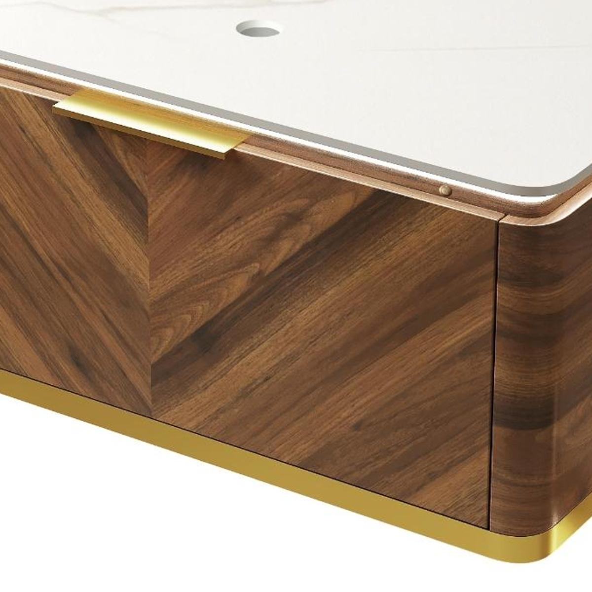 36" Brown Wood Floating Bathroom Vanity