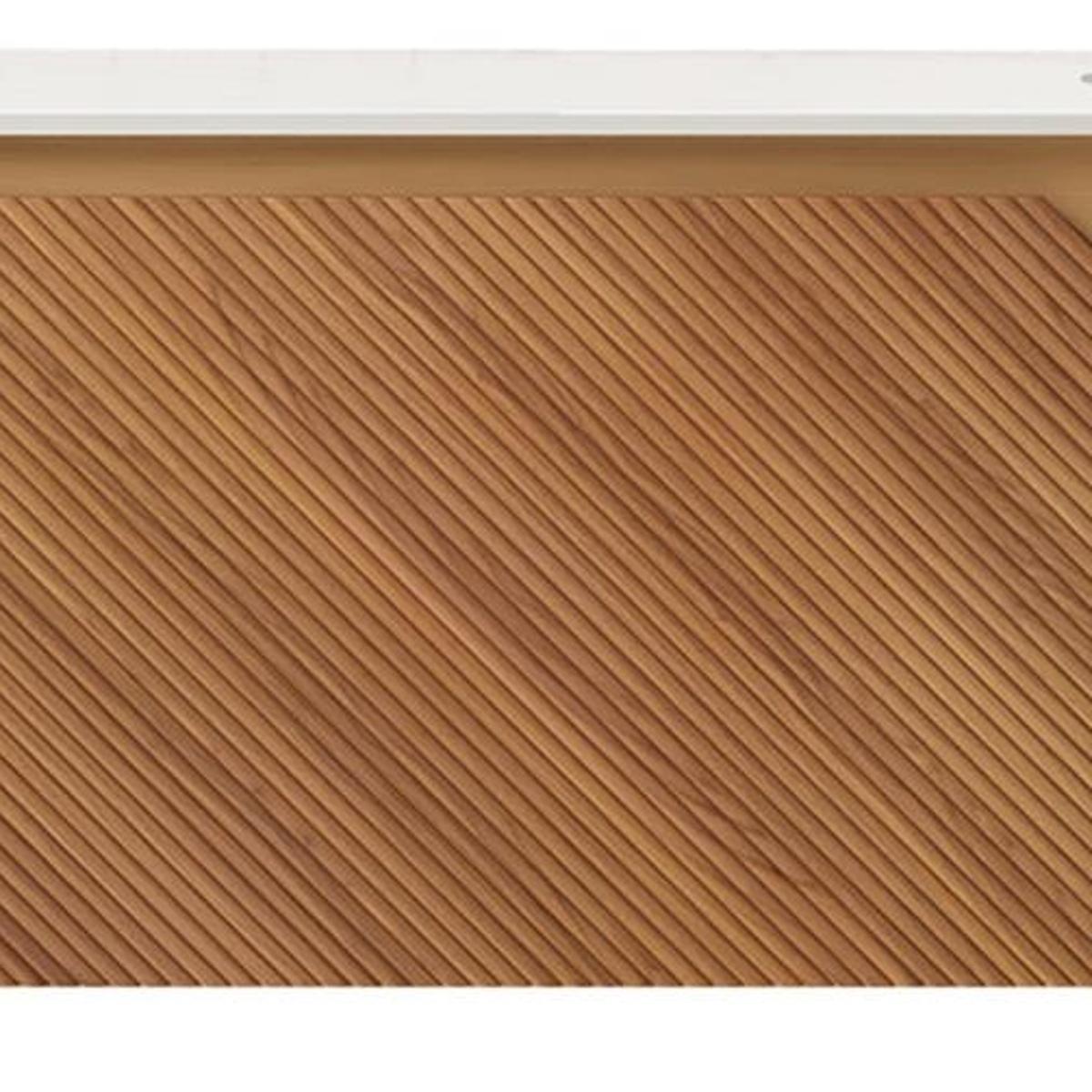 48" Brown Wood Floating Double Door Bathroom Vanity