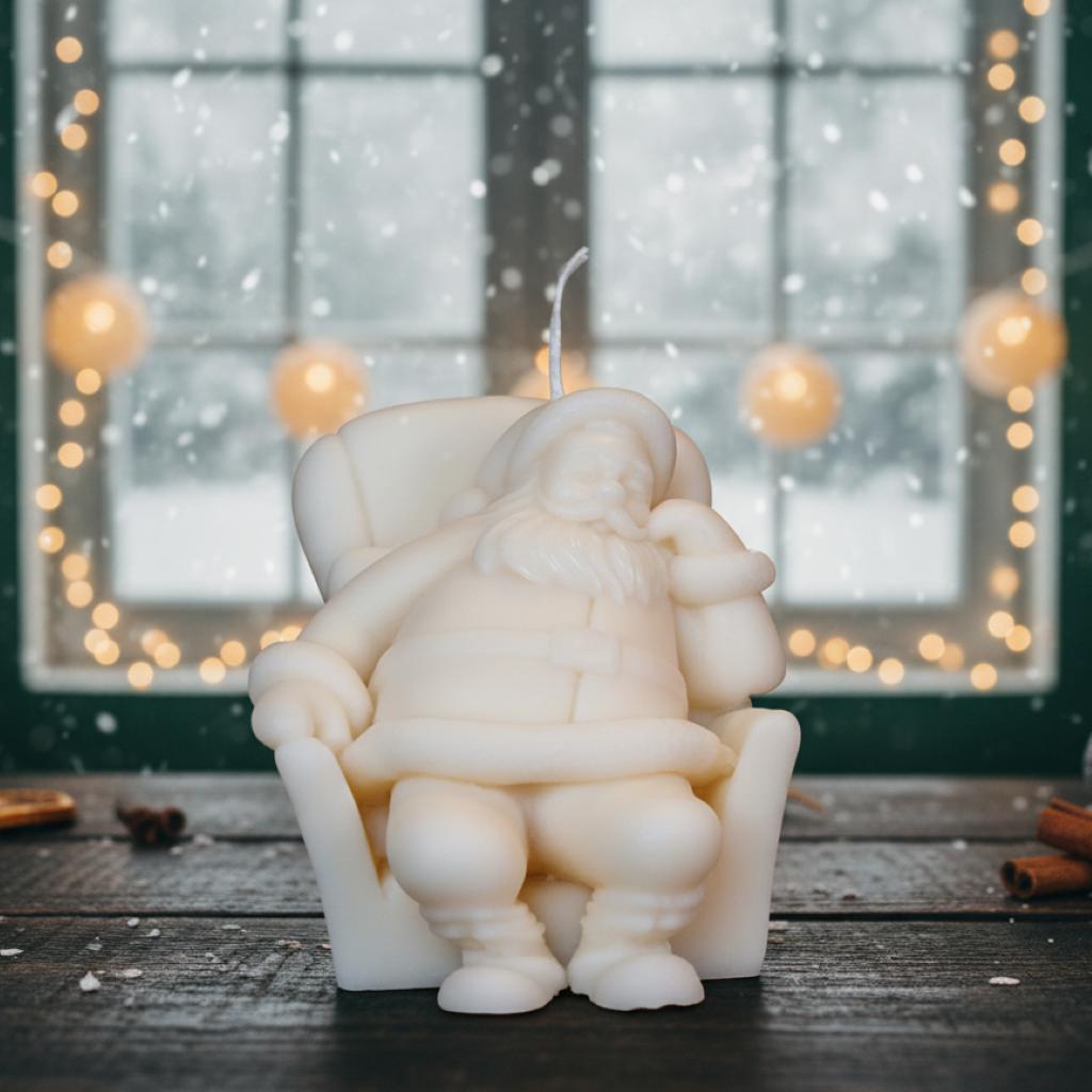3" Ivory Mistletoe Scented Dimensional Form Candle Novelty Novelty