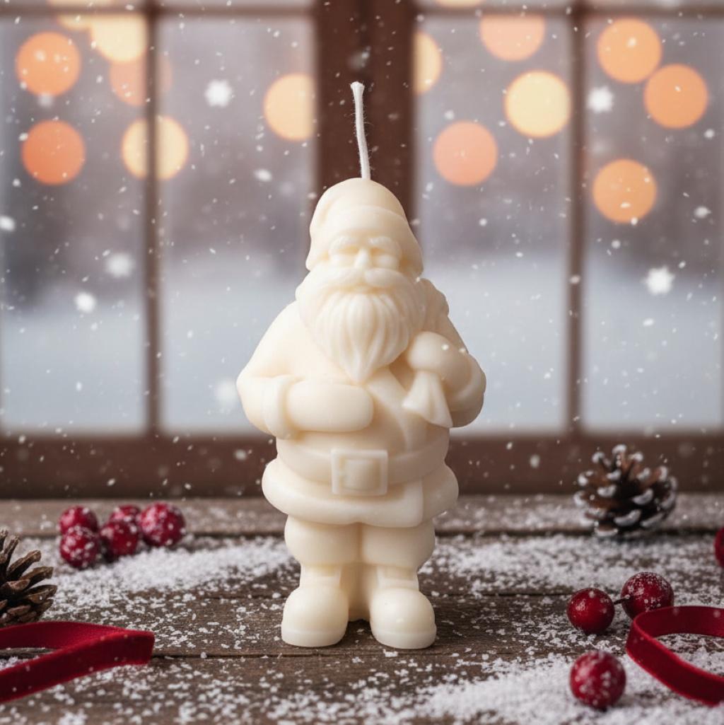 4" Ivory Mistletoe Scented Dimensional Form Candle Novelty Novelty