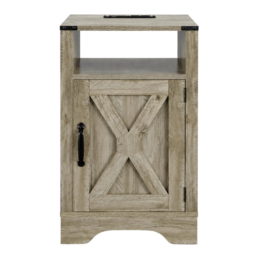 25" Light Gray Wood Nightstand