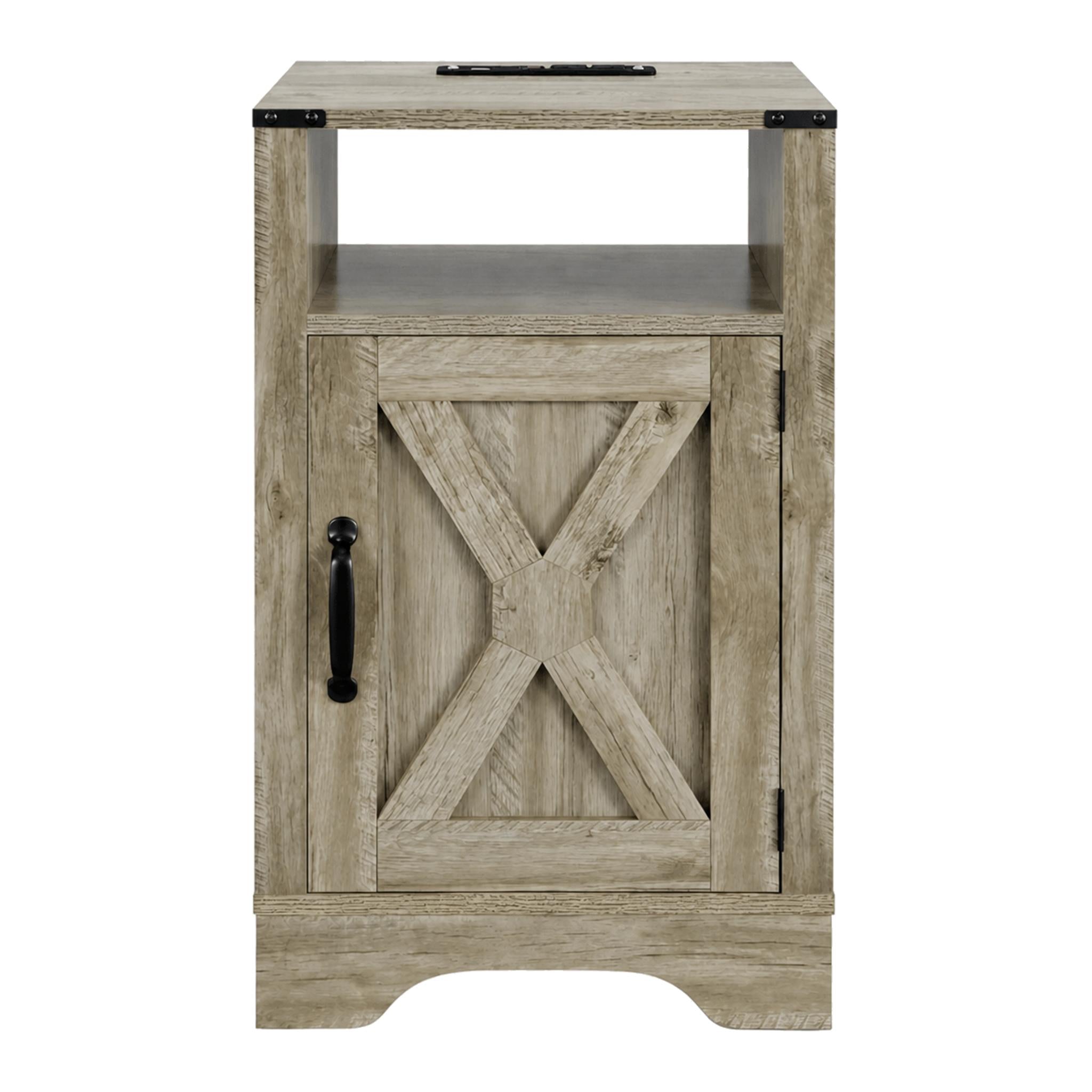 25" Light Gray Wood Nightstand
