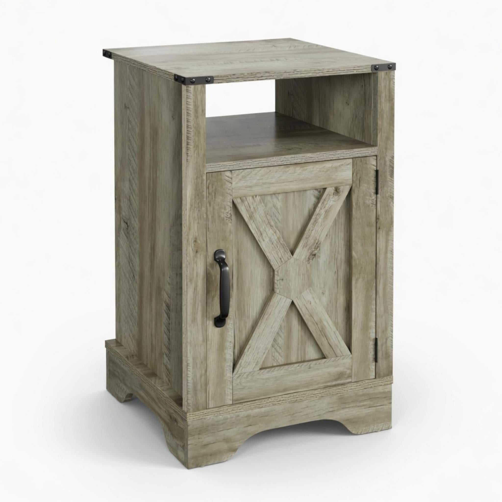 25" Light Gray Wood Nightstand
