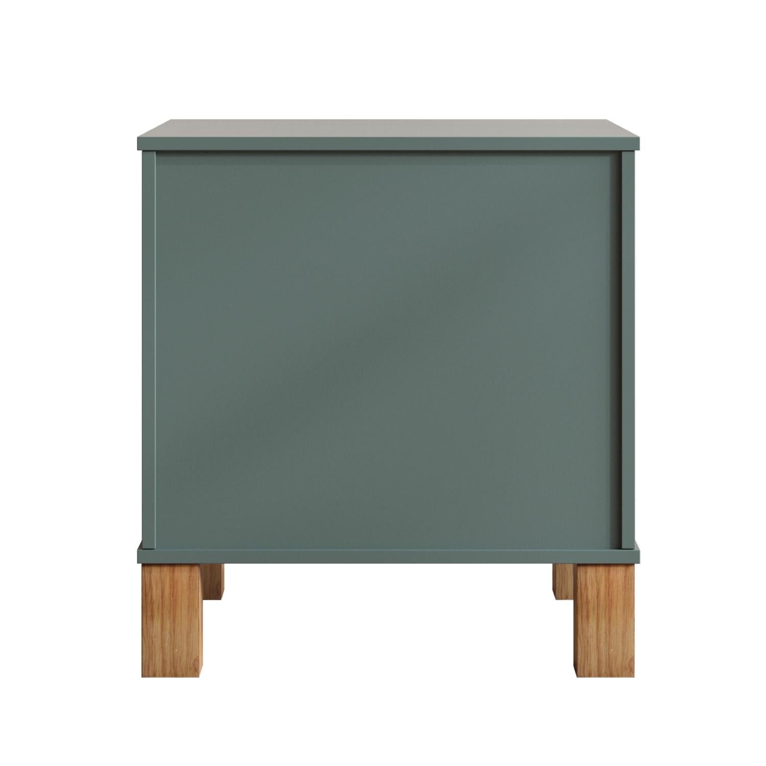 22" Blue Wood Two Drawer Nightstand