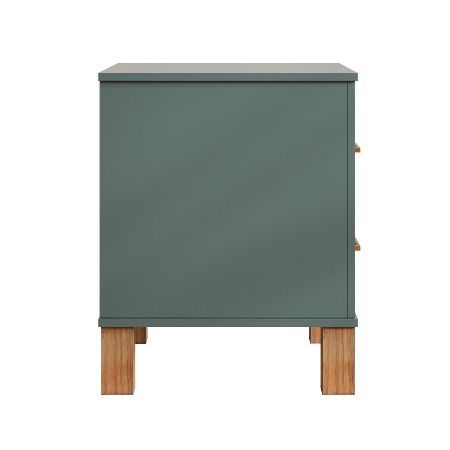 22" Blue Wood Two Drawer Nightstand