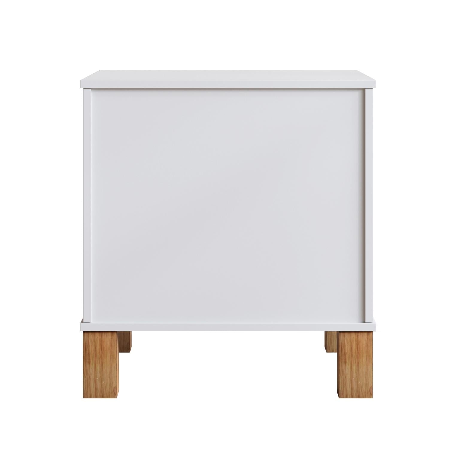 22" White Wood Two Drawer Nightstand
