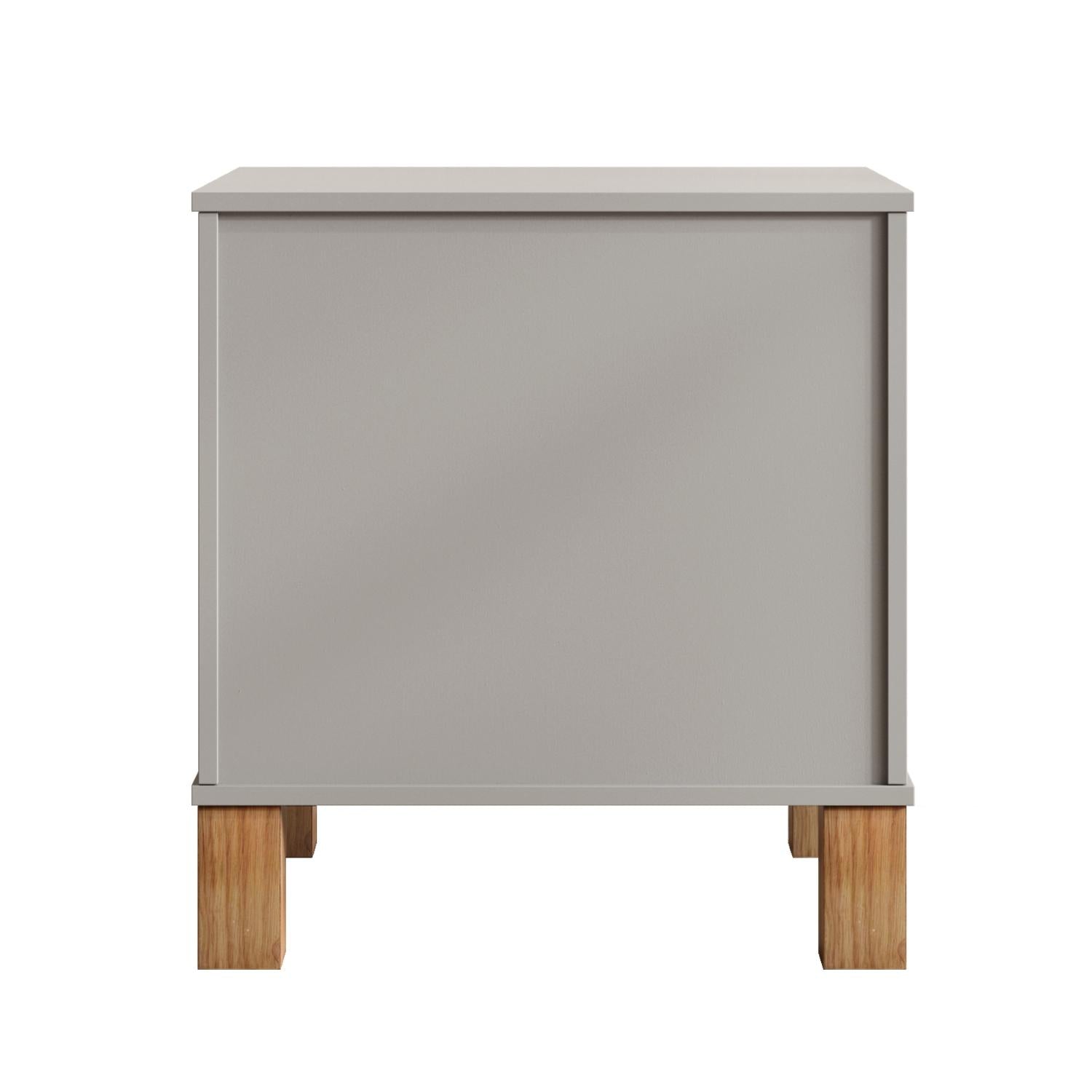 22" Gray Wood Two Drawer Nightstand