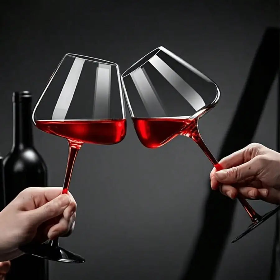 4-Piece Champagne Flute Set — 24oz Stemmed Glassware with Red Stem