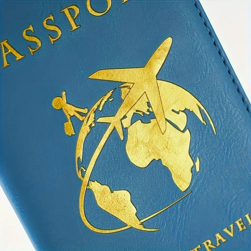 Premium Passport Holder — Compact Foldable Travel Wallet with World Map Design