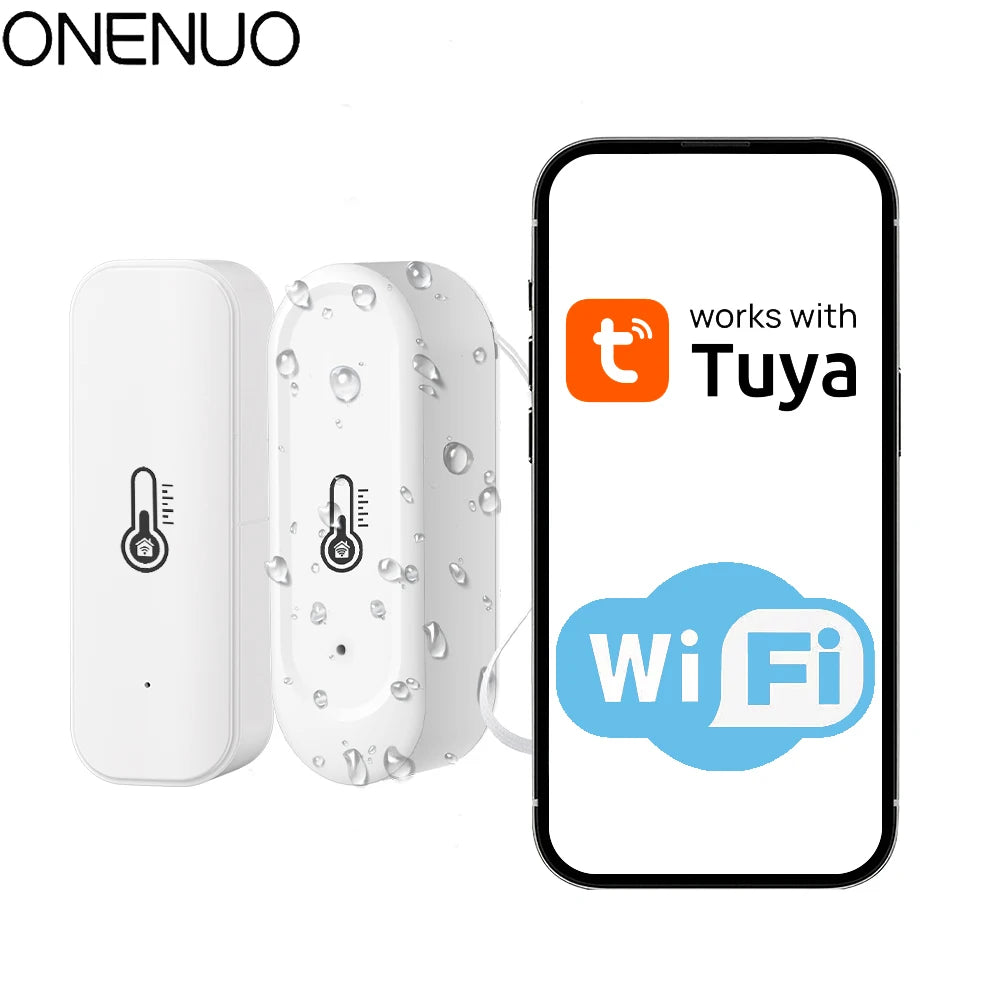 ONENUO Smart WiFi Temperature and Humidity Sensor — Waterproof Indoor/Outdoor Monitor