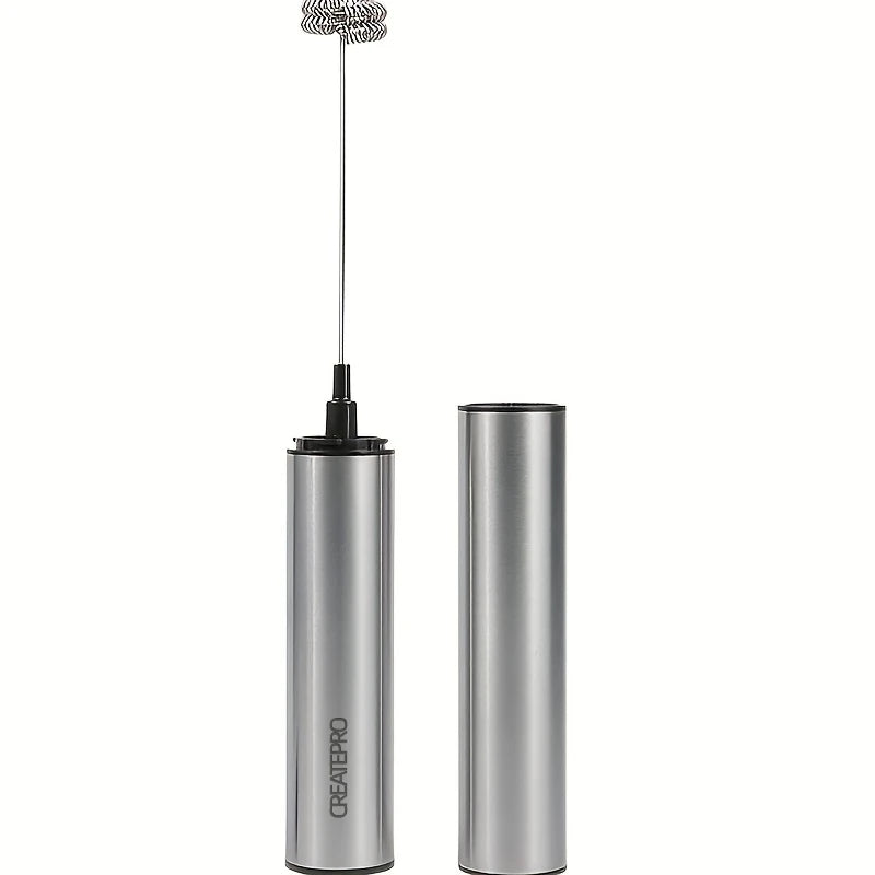 Rechargeable Stainless Steel Milk Frother — 2 Speed Settings for Lattes & Espresso