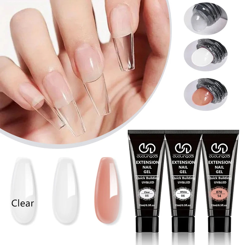 DUOLINGDAI Poly Nail Extension Gel — Easy DIY Nail Lengthening Kit