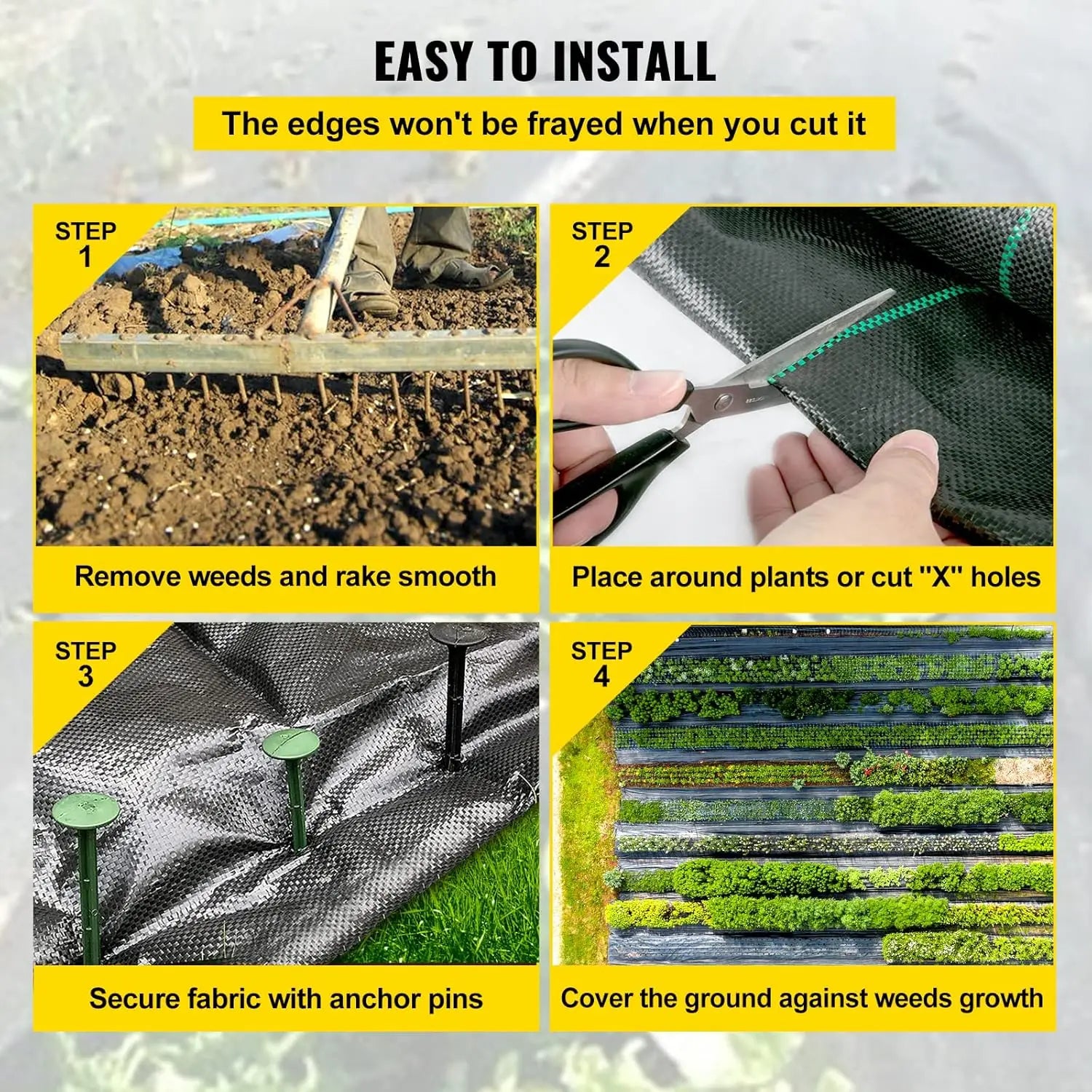 Heavy Duty Weed Barrier Landscape Fabric — UV Resistant Ground Cover