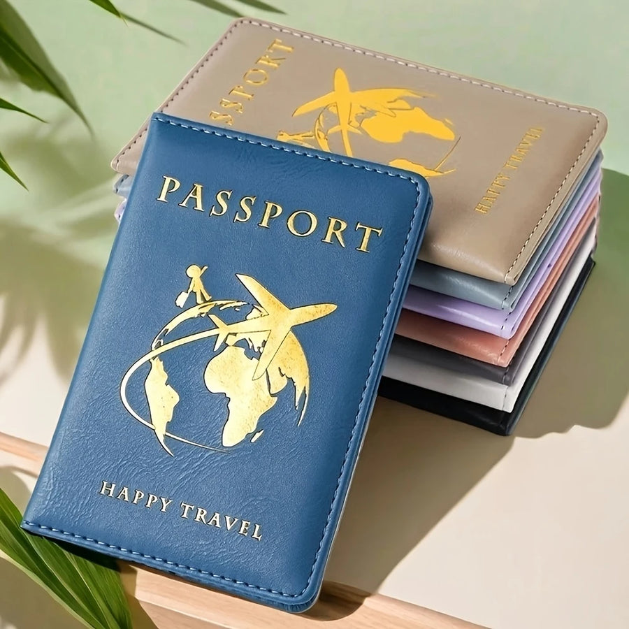 Premium Passport Holder — Compact Foldable Travel Wallet with World Map Design