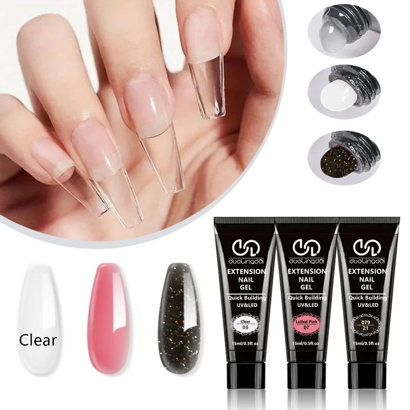 DUOLINGDAI Poly Nail Extension Gel — Easy DIY Nail Lengthening Kit