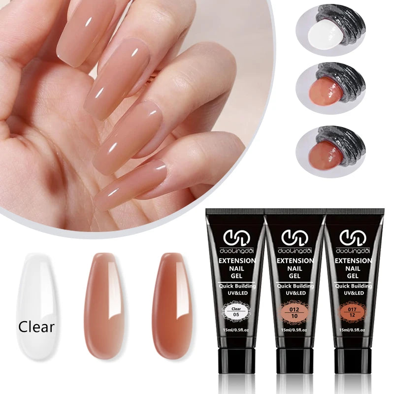 DUOLINGDAI Poly Nail Extension Gel — Easy DIY Nail Lengthening Kit