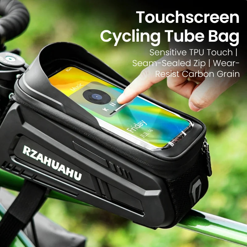 Bicycle Frame Bag — Touchscreen Phone Holder & Storage Case
