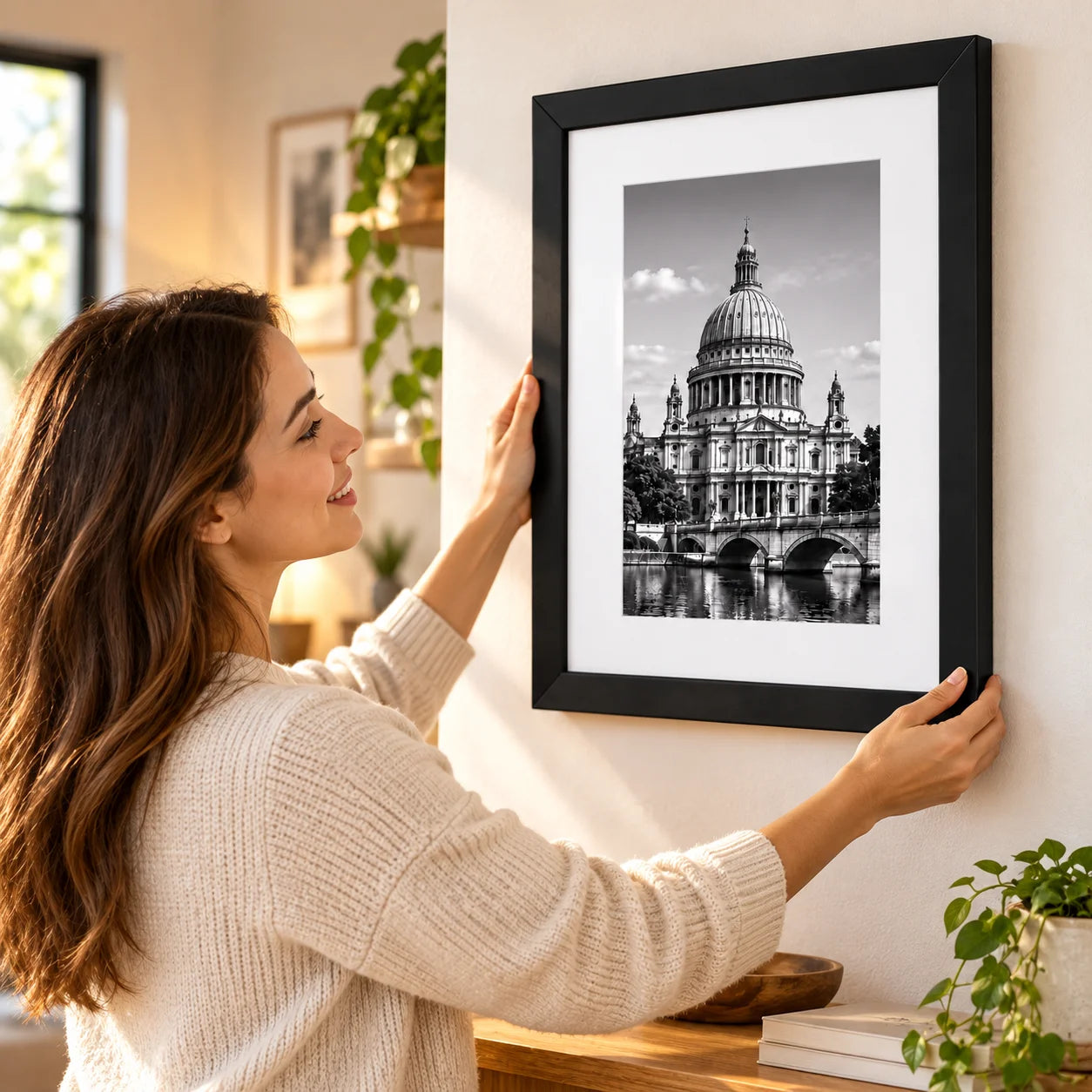 Modern Black PVC Photo Frame — Minimalist Tabletop or Wall Display