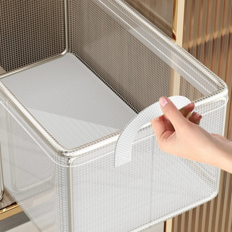 Transparent PVC Storage Box — Foldable Steel Frame Organizer