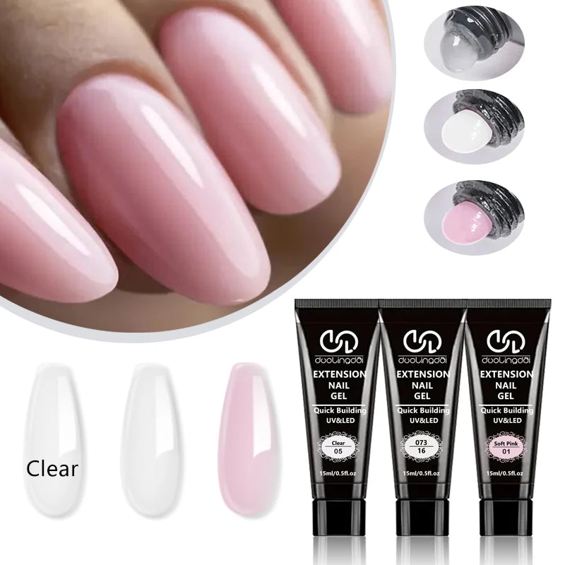 DUOLINGDAI Poly Nail Extension Gel — Easy DIY Nail Lengthening Kit