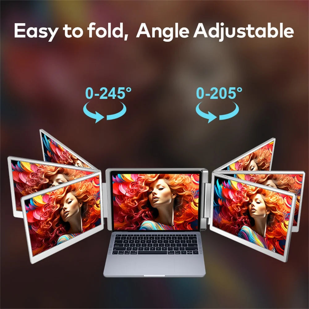 Rospider Portable LCD Monitor — High-Definition Triple Screen Extender