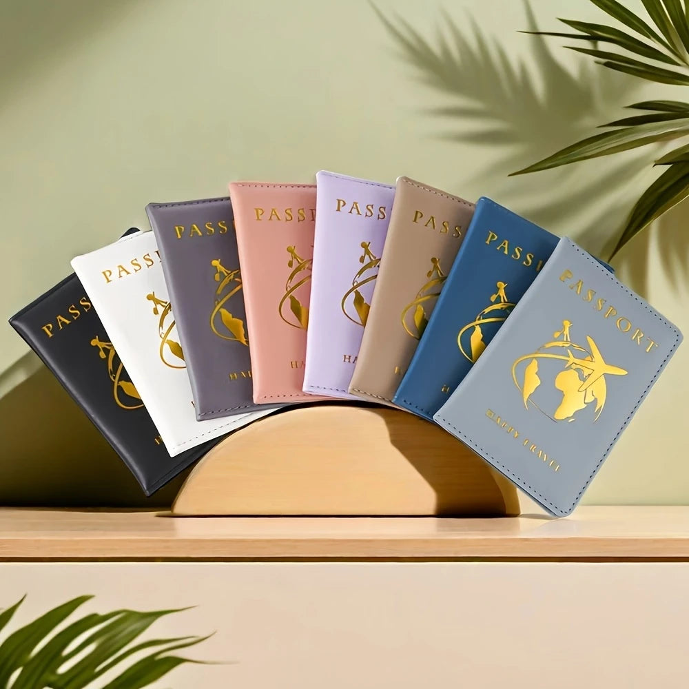 Premium Passport Holder — Compact Foldable Travel Wallet with World Map Design