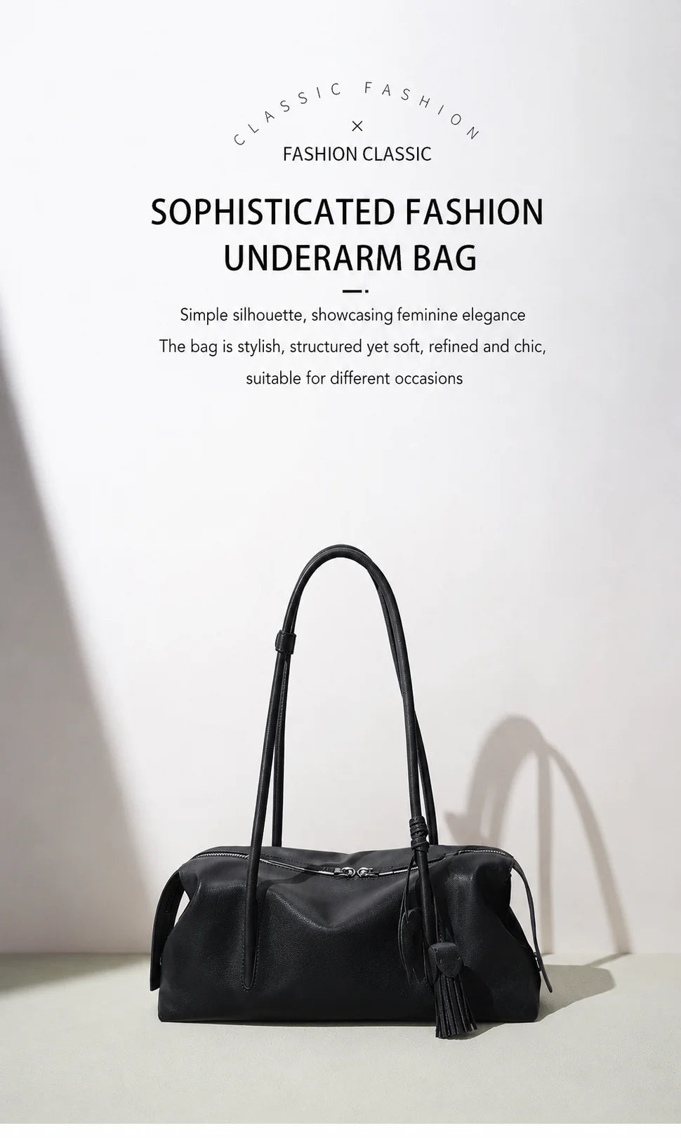 Leather Hobo Handbag — Versatile Boston Style Shoulder Bag