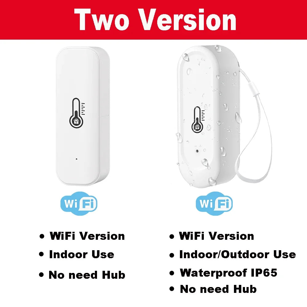 ONENUO Smart WiFi Temperature and Humidity Sensor — Waterproof Indoor/Outdoor Monitor