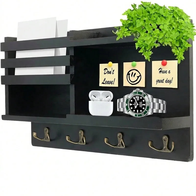Wooden Key Rack — Wall-Mounted Storage