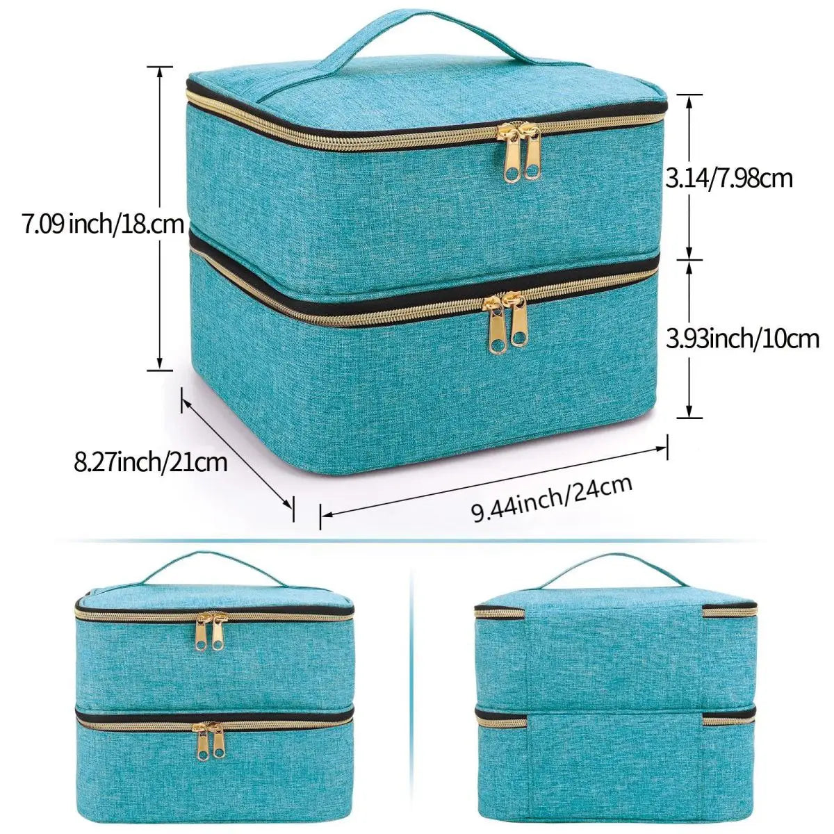 Double Layer Nail Polish Organizer — Portable Cosmetic Tote Bag