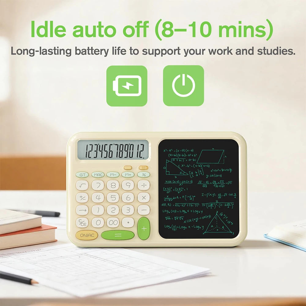 Roatee Desk Calculator with LCD Writing Notepad — Large Button Math Tool