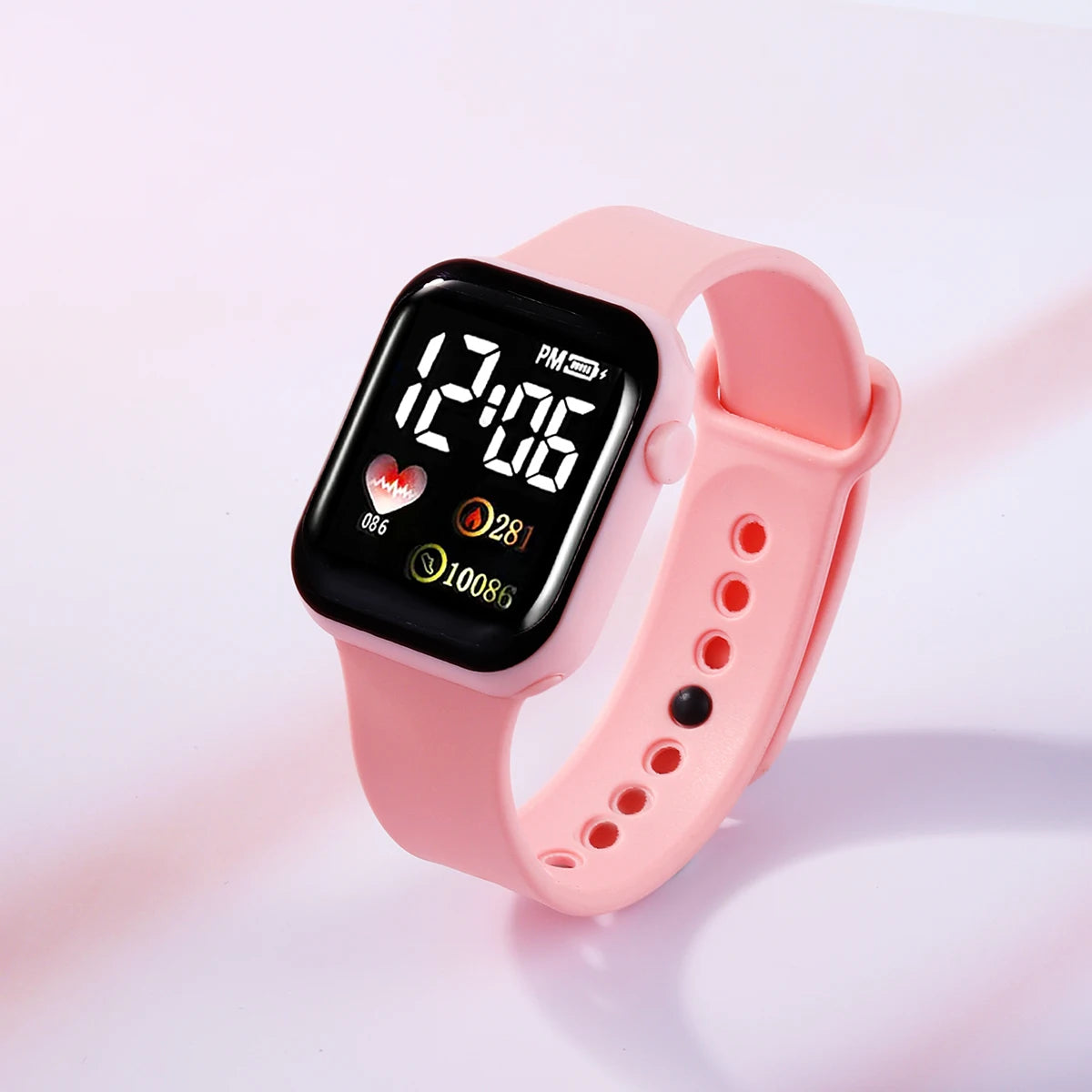 Digital Heart-Shaped LED Watch & Beaded Bracelet Set — Cute Fashion Accessory