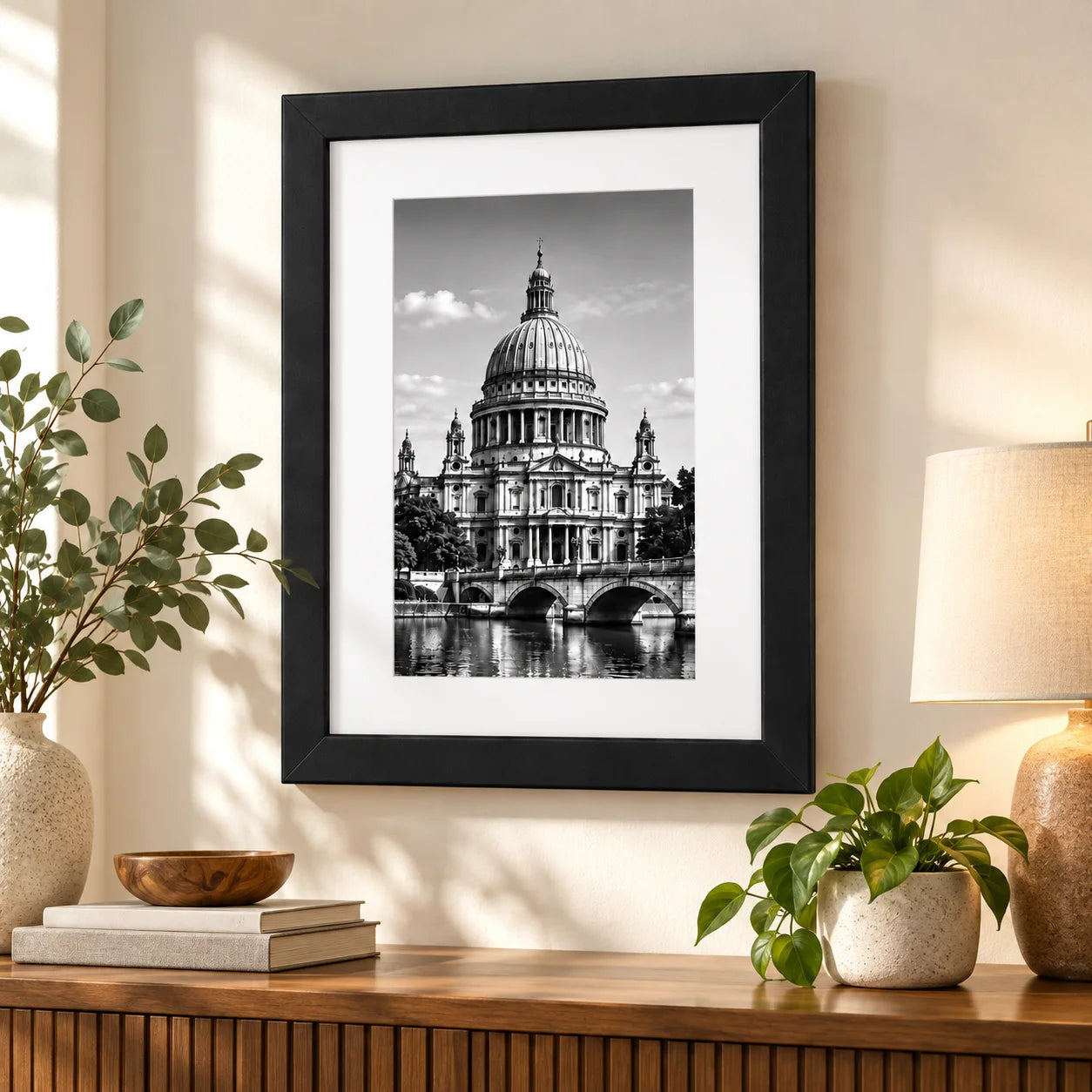 Modern Black PVC Photo Frame — Minimalist Tabletop or Wall Display
