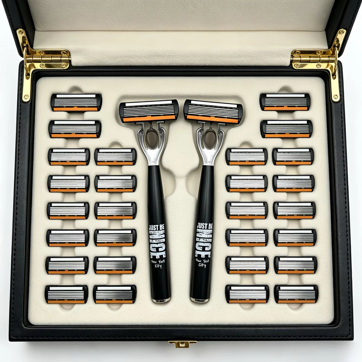 Men's Manual Safety Razor Set — 6-Layer Stainless Steel Blades with Aloe Vera