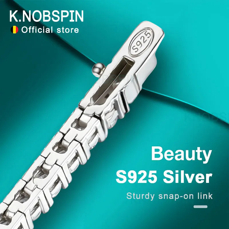 knobspin Moissanite Tennis Necklace — 18k Gold Plated Sterling Silver Jewelry