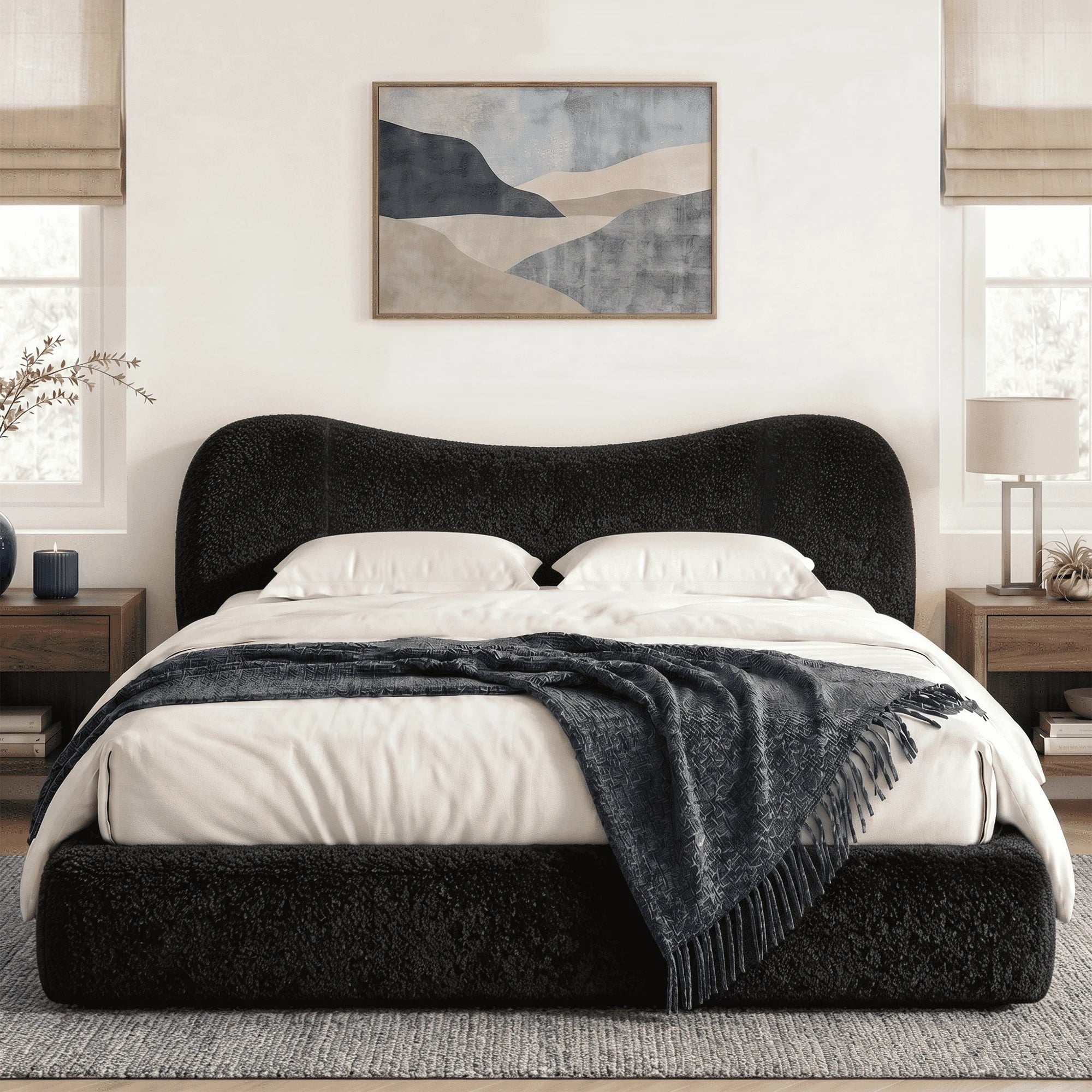EnHomee Cloud Bed Frame — No Assembly All-Foam Design with Headboard