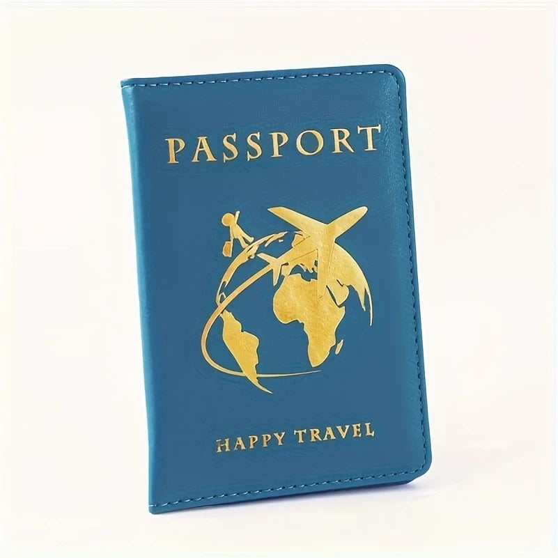 Premium Passport Holder — Compact Foldable Travel Wallet with World Map Design