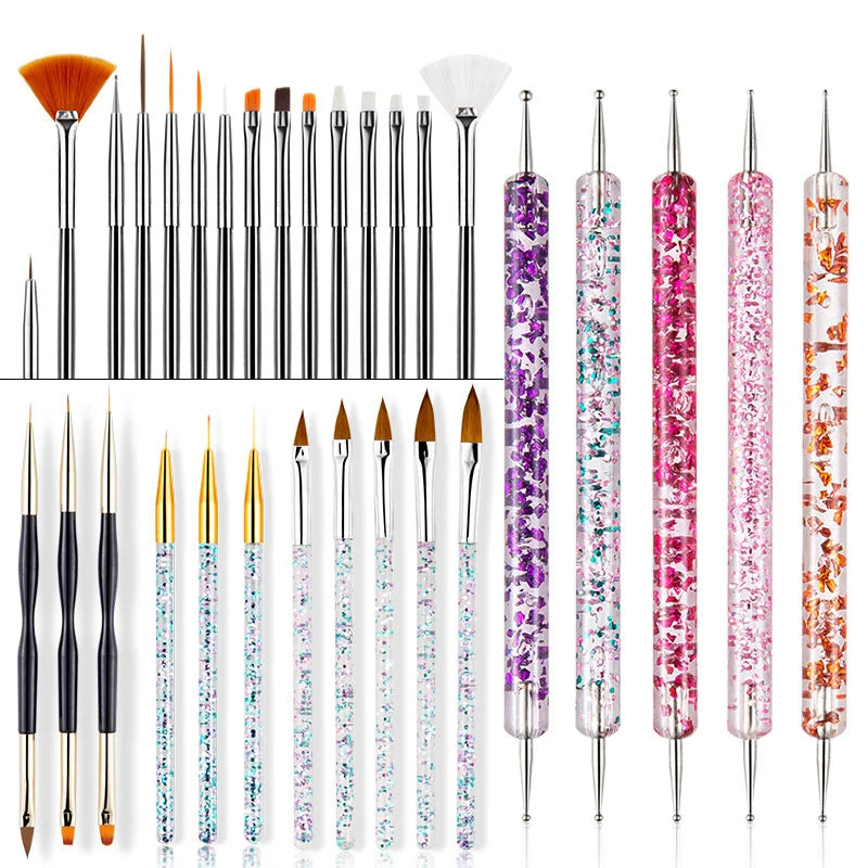 Professional Nail Art Brush Set — Precision Dual Tip Tools for Manicures
