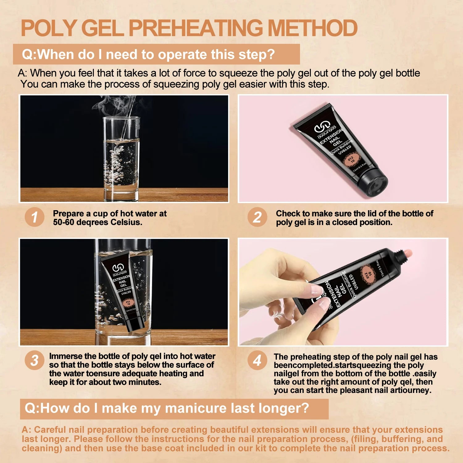 DUOLINGDAI Poly Nail Extension Gel — Easy DIY Nail Lengthening Kit