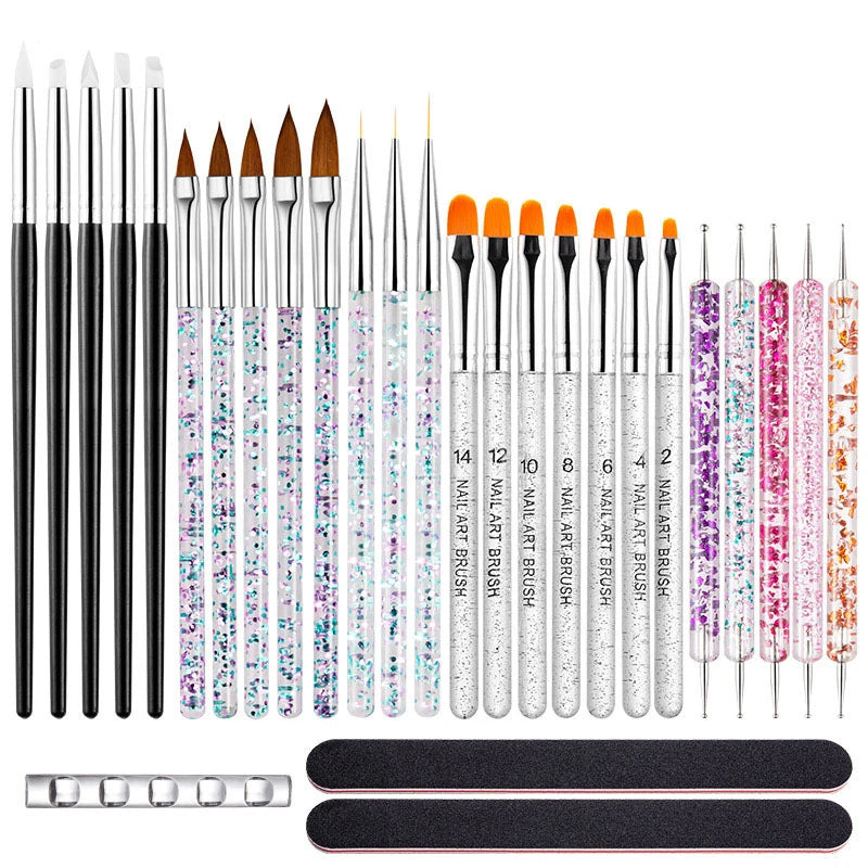 Professional Nail Art Brush Set — Precision Dual Tip Tools for Manicures