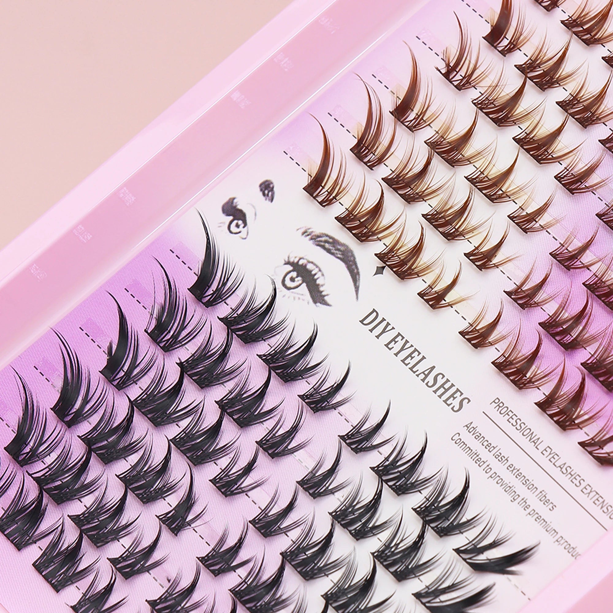 Ayrmilla Fox-Style False Eyelashes — Mixed Brown and Black Cluster Set