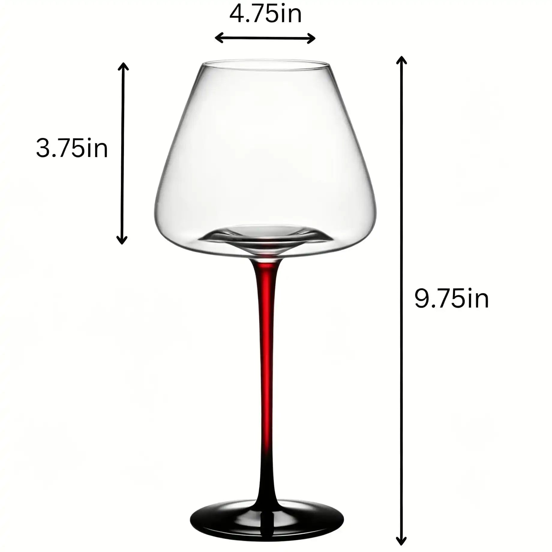 4-Piece Champagne Flute Set — 24oz Stemmed Glassware with Red Stem